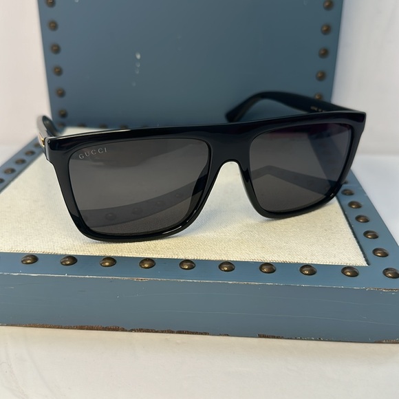 New Authentic Gucci Grey Browline Men's Sunglasses GG0748S 001 59. - Picture 3 of 14